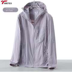 TIMETEX Custom Logo Soft Shell Lightweight  Hoodie UPF 50+ Compression Breathable Unisex Jackets for Sun Protection Hiking