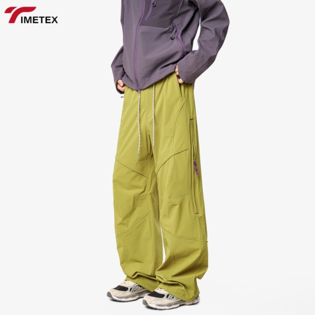 TIMETEX  Men's High Quality  Jogging Pants Waterproof Windbreak Baggy Track Trousers Dark Wash Plain Dyed  Hip Hop