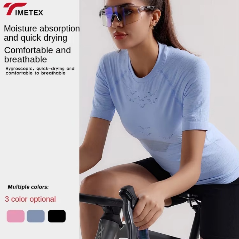 TIMETEX Women's Lightweight Seamless Compression Tops Breathable Moisture-Wicking for Summer Sports Outdoor Running & Cycling