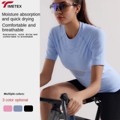 TIMETEX Women's Lightweight Seamless Compression Tops Breathable Moisture-Wicking for Summer Sports Outdoor Running & Cycling