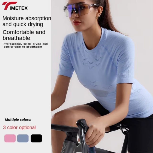 TIMETEX Women's Lightweight Seamless Compression Tops Breathable Moisture-Wicking for Summer Sports Outdoor Running & Cycling