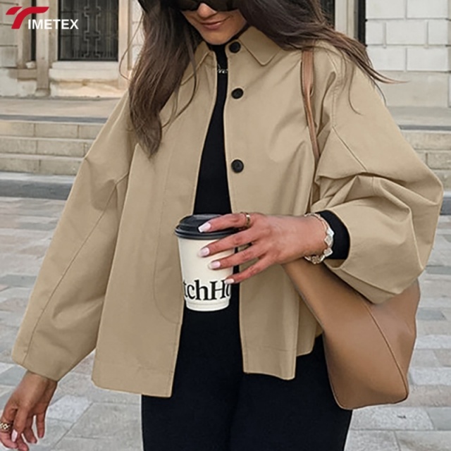 TIMETEX Unisex  Fashion Windproof Single-Breasted Closure Trench Coat Lightweight Casual Wear for Backpack Hiking Ultralight