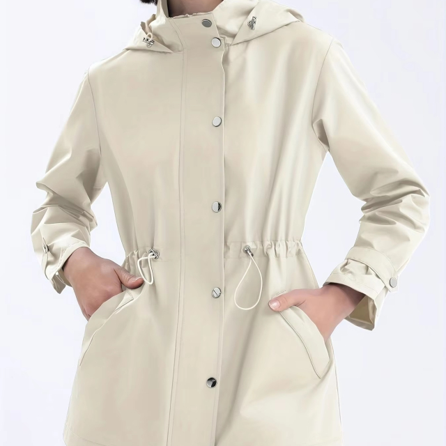 Timetex  Stylish Simple Commuter Design Casual Jacket for Spring/Summer Long Length Adjustable Waist 5XL Solid Autumn Woven