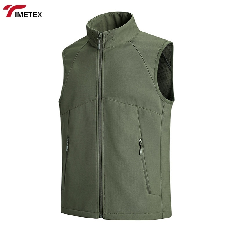 TIMETEX Autumn and Winter New Men's and Women's Breathable Windproof Waterproof Zipper Outdoor  Soft Shell Vest Jacket