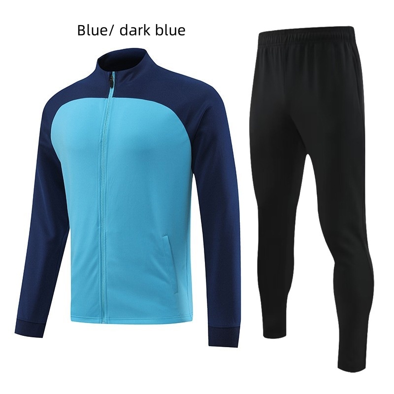 Men's Long-Sleeved Football Training Suit Solid Team Shirt for Adults Eco-Friendly Plus Size Sports Apparel for Running Games
