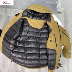 Timetex Lightweight Breathable Waterproof Fishing Coat Water-Resistant Windproof with Zipper Closure Solid White Duck Filling