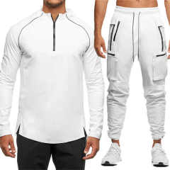 TIMETEX High Quality Outdoor Sport Men Sportswear Tracksuit Custom Logo Running Fitness Two Piece Set Tracksuit