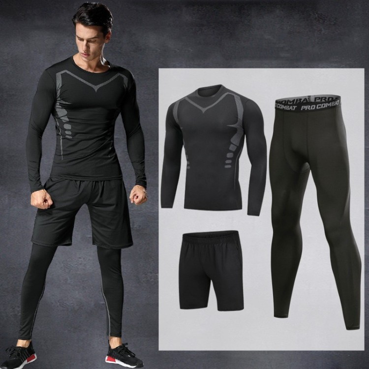Fashion 3 Piece Latest Design Men Suit Casual Long Sleeve Running Training 3 Piece Activewear Set
