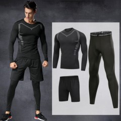 Fashion 3 Piece Latest Design Men Suit Casual Long Sleeve Running Training 3 Piece Activewear Set