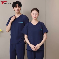 TIMETEX Wholesale Oem logo Custom Light Weight Professional Women's Nurse Doctor Uniform V-neck Medical Scrub Scrubs Set