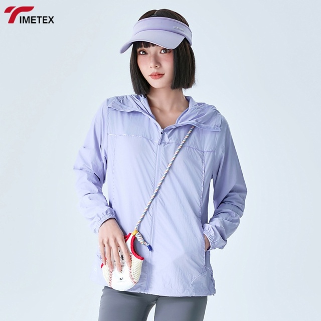 TIMETEX Unisex Summer Casual Windbreaker Jacket with Hood Stand Zipper Sun Protection for Men and Women Thin Breathable