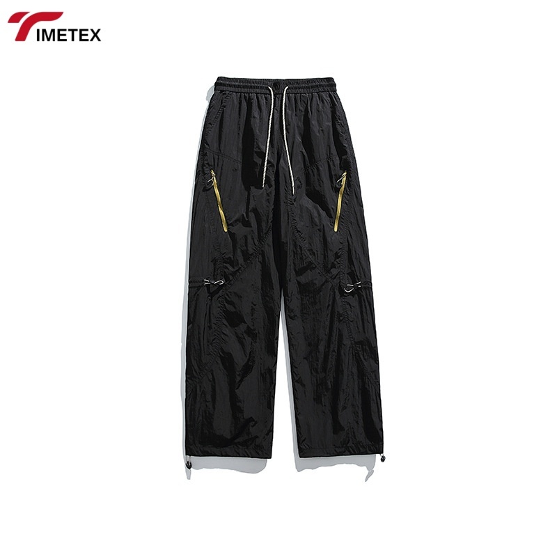 TIMETEX Latest Products Oversized Casual Straight Leg Multi-Pockets Streetwear Cotton Black Cargo Pants