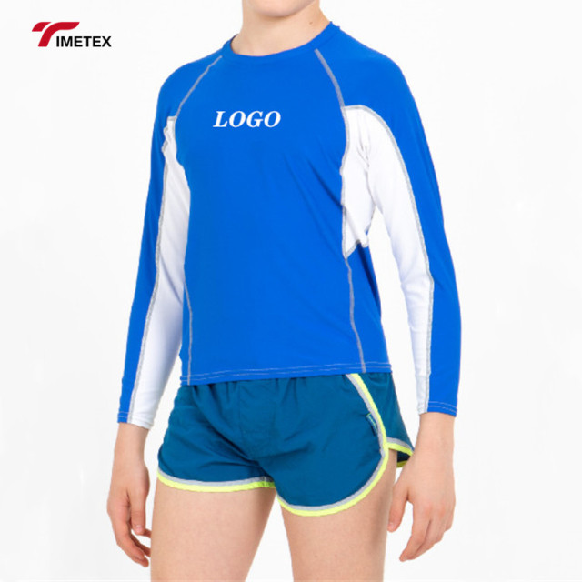 TIMETEX Customized High Quality  Long Sleeve Kids Rash Guard Custom Quick Dry Swim Shirt Surfing Rash Guard