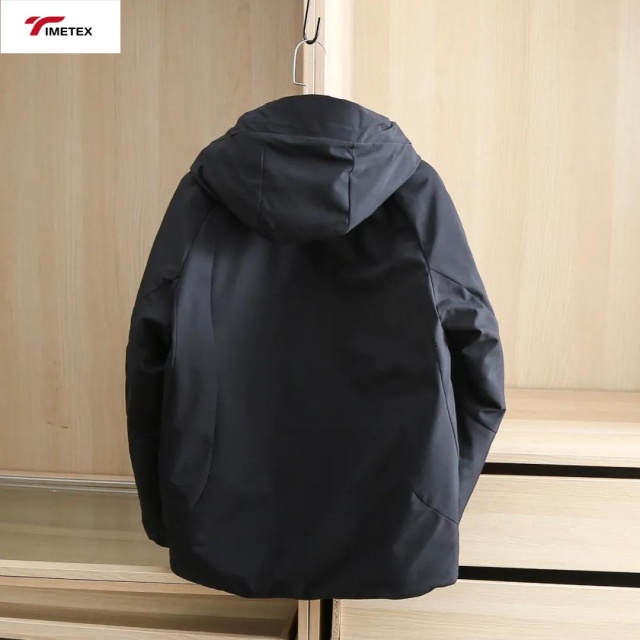 Timetex Lightweight Breathable Waterproof Fishing Coat Water-Resistant Windproof with Zipper Closure Solid White Duck Filling