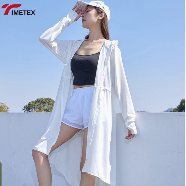 TIMETEX 450g Cool Feeling Spandex / Polyester Anti-UV Knitted Stretch Sun Protective Clothing UPF50+ Sun Protection for Women's