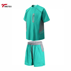 Mens Lightweight Breathable T-Shirt & Shorts Set OEM Custom Summer Activewear Four-Way Stretch Running Outfit Gym Fitness Set