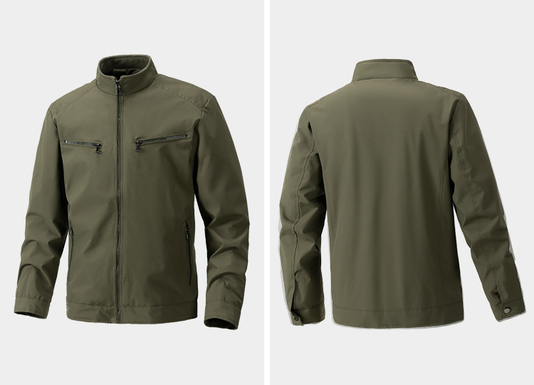 Men's Premium Zipper Casual Jacket for Fall/Winter Stand Collar Minimalist Design for Outdoor Commuting