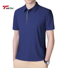 Summer Ice Silk High Elastic POLO Shirt Quick Drying Seamless T Shirt for Men Cooling Polo