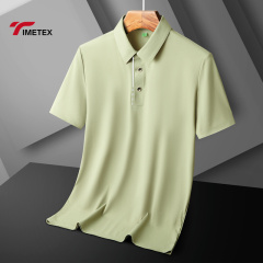 Summer Ice Silk High Elastic POLO Shirt Quick Drying Seamless T Shirt for Men Cooling Polo