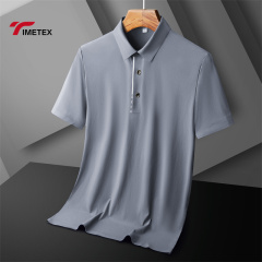 Summer Ice Silk High Elastic POLO Shirt Quick Drying Seamless T Shirt for Men Cooling Polo