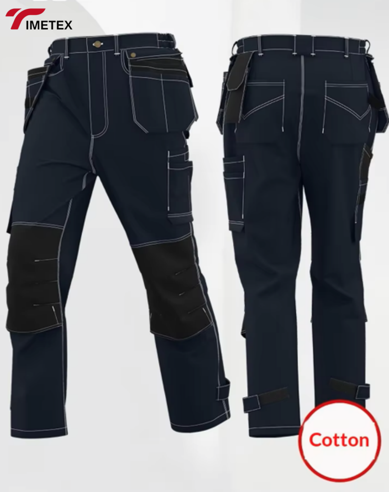 Custom Unisex Worker Cargo Work Pants Polyester Twill Multiple Pockets Quick Dry Waterproof Acidproof Anti-Static Breathable