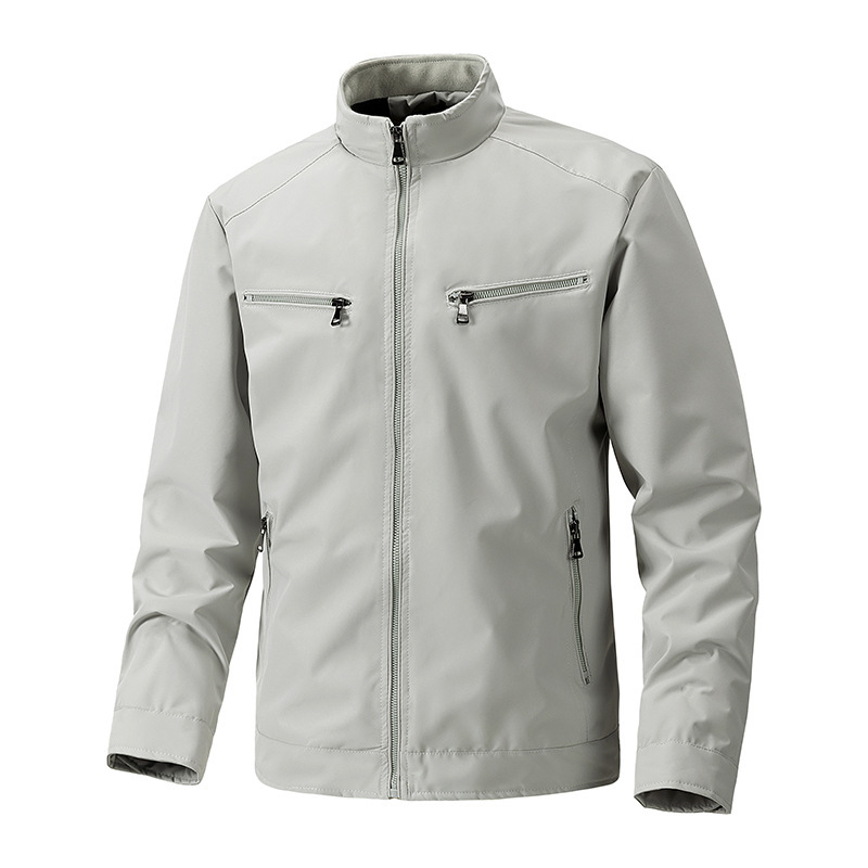 Men's Premium Zipper Casual Jacket for Fall/Winter Stand Collar Minimalist Design for Outdoor Commuting