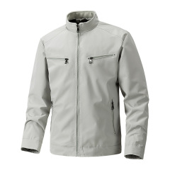 Men's Premium Zipper Casual Jacket for Fall/Winter Stand Collar Minimalist Design for Outdoor Commuting