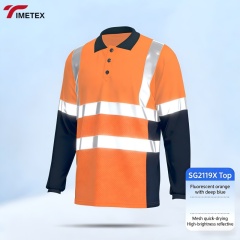 Customized Logo Men's Workwear Uniforms Fluorescent Safety Polyester for Industrial Construction Workers High Visibility