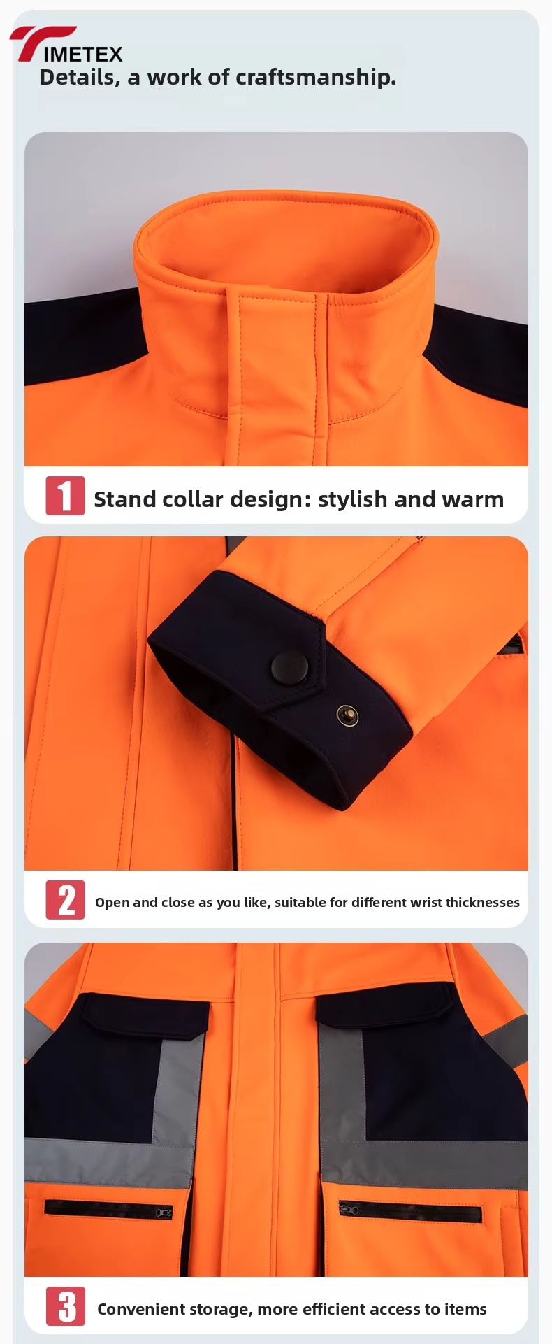 Industrial Construction Hi Vis Work Wear Custom Winter Heavy Worker Reflective Security Mechanical Men Breathable Warm Coat