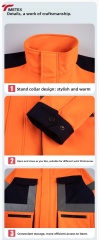 Industrial Construction Hi Vis Work Wear Custom Winter Heavy Worker Reflective Security Mechanical Men Breathable Warm Coat