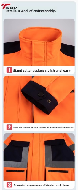 Industrial Construction Hi Vis Work Wear Custom Winter Heavy Worker Reflective Security Mechanical Men Breathable Warm Coat