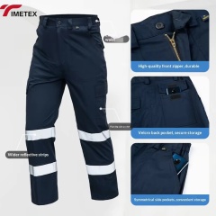 Hi Vis Reflective Safety Workwear Pants Water Resistant Breathable Quick Dry Anti-Static Anti-Wrinkle Personal Protective