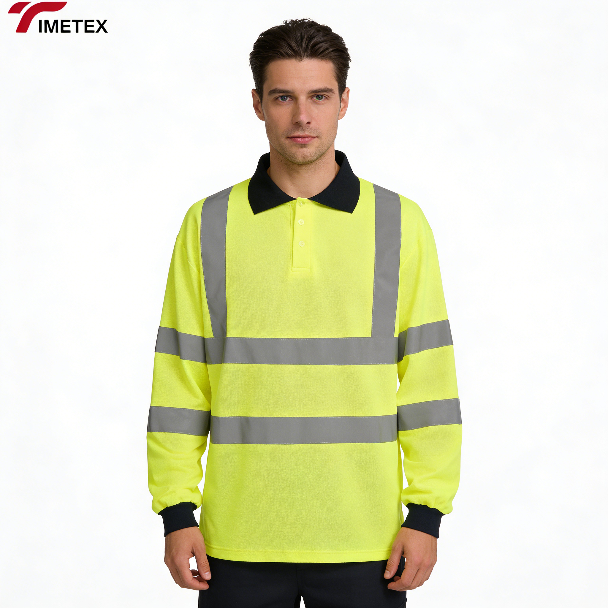 TIMETEX Manufacturer Reflective Safety Long Sleeves Hi Viz Men s Quick Dry Polo Hi Vis Work Uniform Unisex Polo Shirts