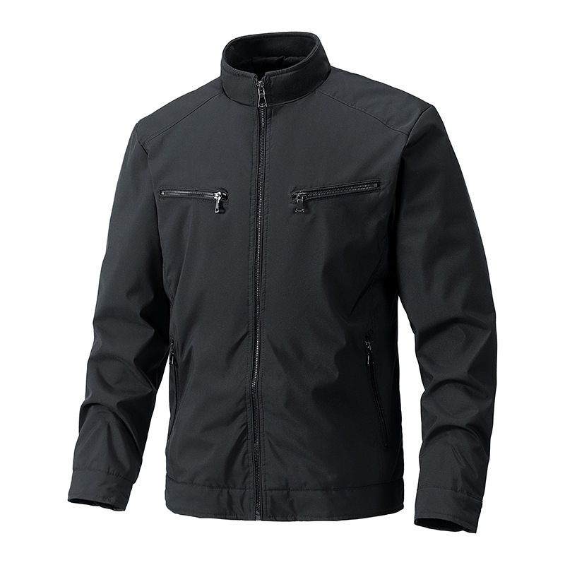 Men's Premium Zipper Casual Jacket for Fall/Winter Stand Collar Minimalist Design for Outdoor Commuting