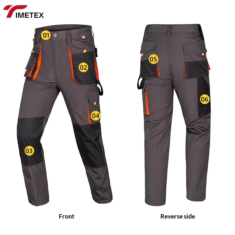 Work Pants for Men Cargo Trousers Electrician Safety Waterproof Bleach Resistant Custom Multi Pocket Junior Carpenter Knee Pads