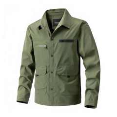 Men's Slim Fashion Jacket for Spring Autumn and Winter Stand Collar Trendy Shirt From Manufacturer for Outdoor Wear