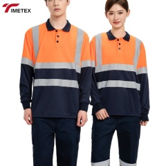 Customized Logo Men's Workwear Uniforms Fluorescent Safety Polyester for Industrial Construction Workers High Visibility
