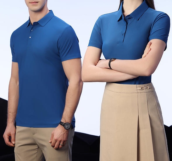 High Quality Antibacterial Nylon Spandex Seamless Solid Color Lapel Polo Tshirt