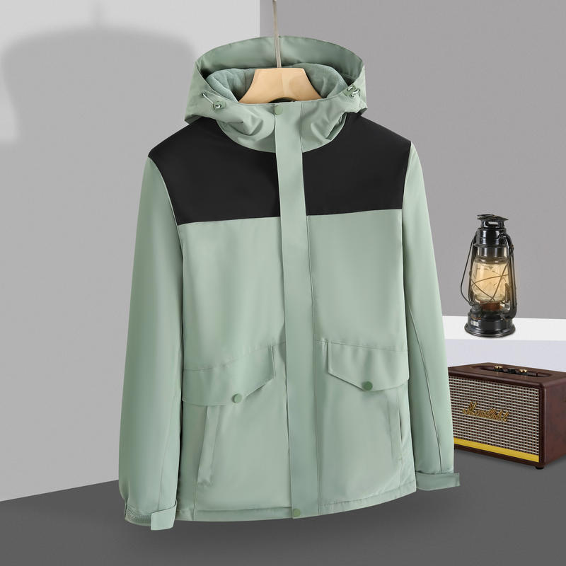 Super Soft Silver Fox Velvet Warm Zipper Hooded Hardshell Jacket for Men