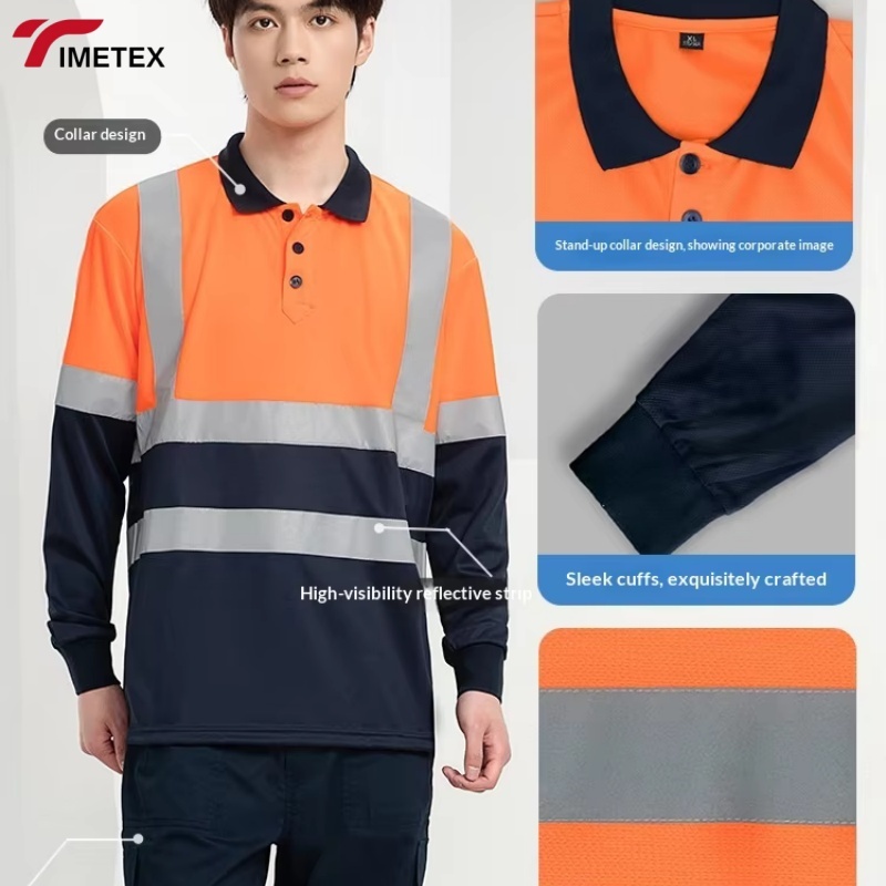 High Visibility Reflective Safety Workshirt Breathable Quick Dry Construction Workwear in Fluorescent Green