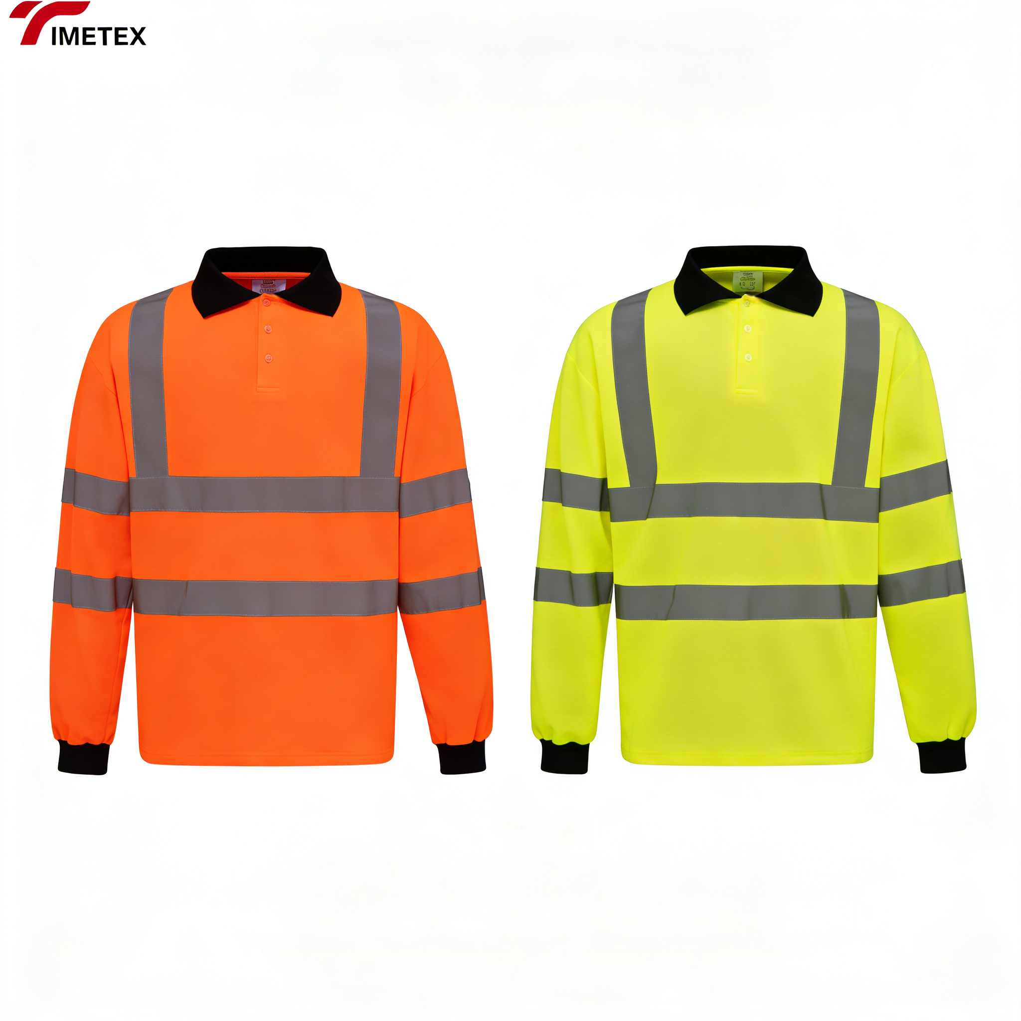 TIMETEX Manufacturer Reflective Safety Long Sleeves Hi Viz Men s Quick Dry Polo Hi Vis Work Uniform Unisex Polo Shirts