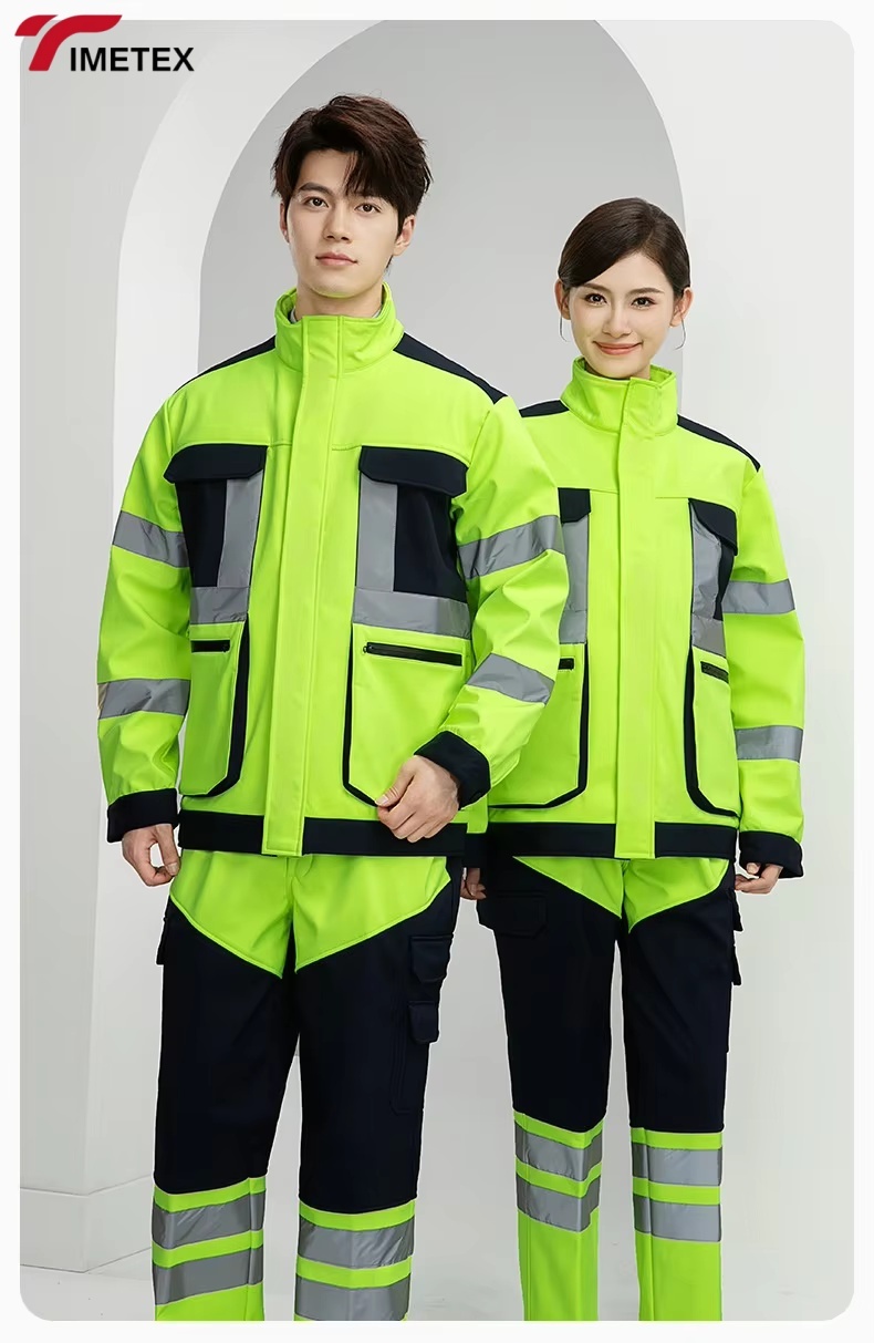 High Visibility Polyester Worker Pants Winter Waterproof Reflective Trousers for Roadway Work Safety Traffic Worker's Winter