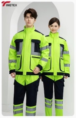 High Visibility Polyester Worker Pants Winter Waterproof Reflective Trousers for Roadway Work Safety Traffic Worker's Winter