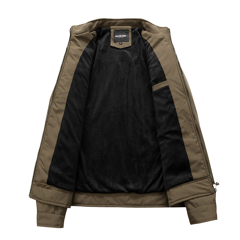 Men's Premium Zipper Casual Jacket for Fall/Winter Stand Collar Minimalist Design for Outdoor Commuting