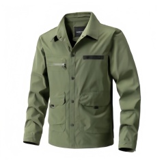 Men's Slim Fashion Jacket for Spring Autumn and Winter Stand Collar Trendy Shirt From Manufacturer for Outdoor Wear