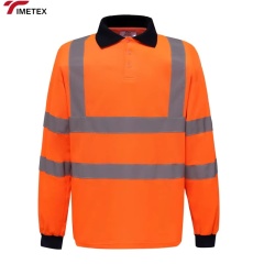 TIMETEX Manufacturer Reflective Safety Long Sleeves Hi Viz Men s Quick Dry Polo Hi Vis Work Uniform Unisex Polo Shirts
