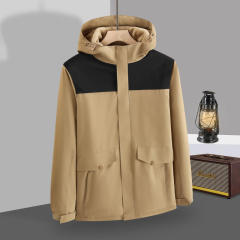 Super Soft Silver Fox Velvet Warm Zipper Hooded Hardshell Jacket for Men