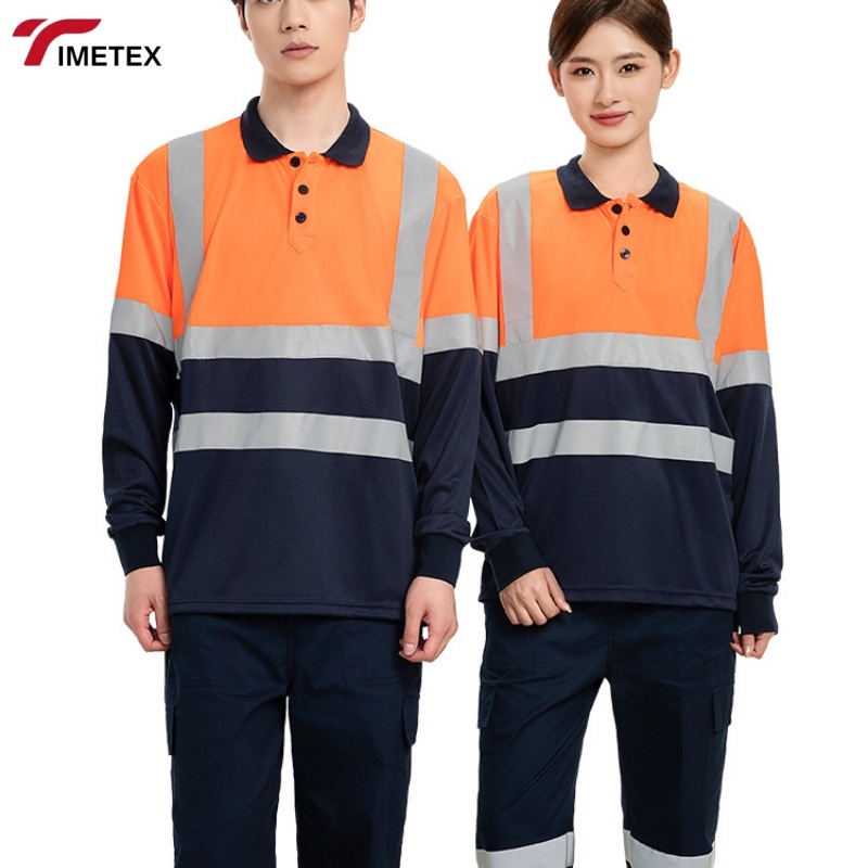 High Visibility Reflective Safety Workshirt Breathable Quick Dry Construction Workwear in Fluorescent Green