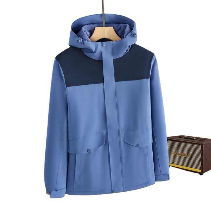 Super Soft Silver Fox Velvet Warm Zipper Hooded Hardshell Jacket for Men