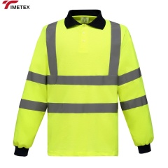 TIMETEX Manufacturer Reflective Safety Long Sleeves Hi Viz Men s Quick Dry Polo Hi Vis Work Uniform Unisex Polo Shirts